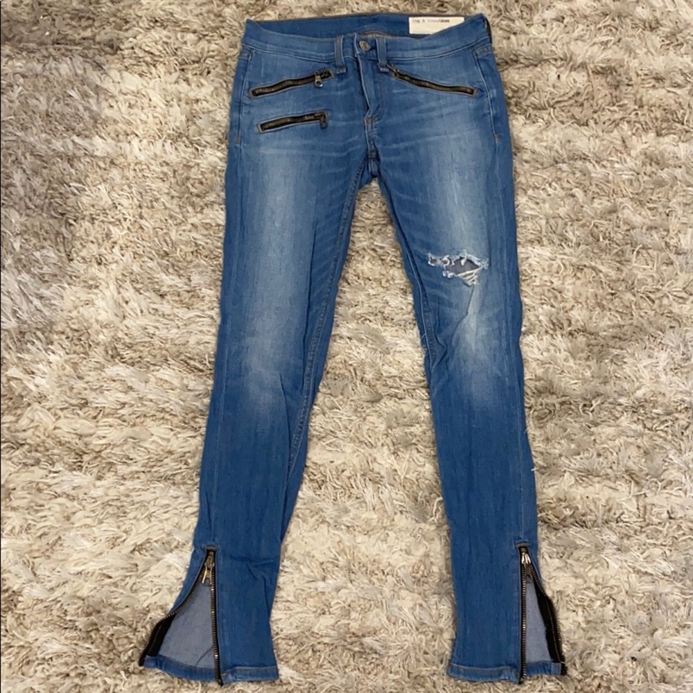 Rag & Bone Zipper Detail Jeans